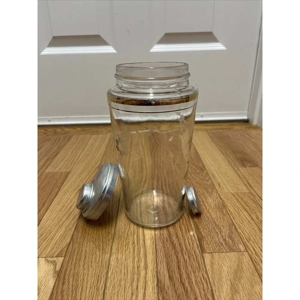 Vintage Clear Glass Large‎ Cocktail Shaker Set